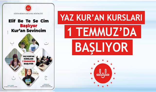 Yaz Kuran Kursları Başlıyor